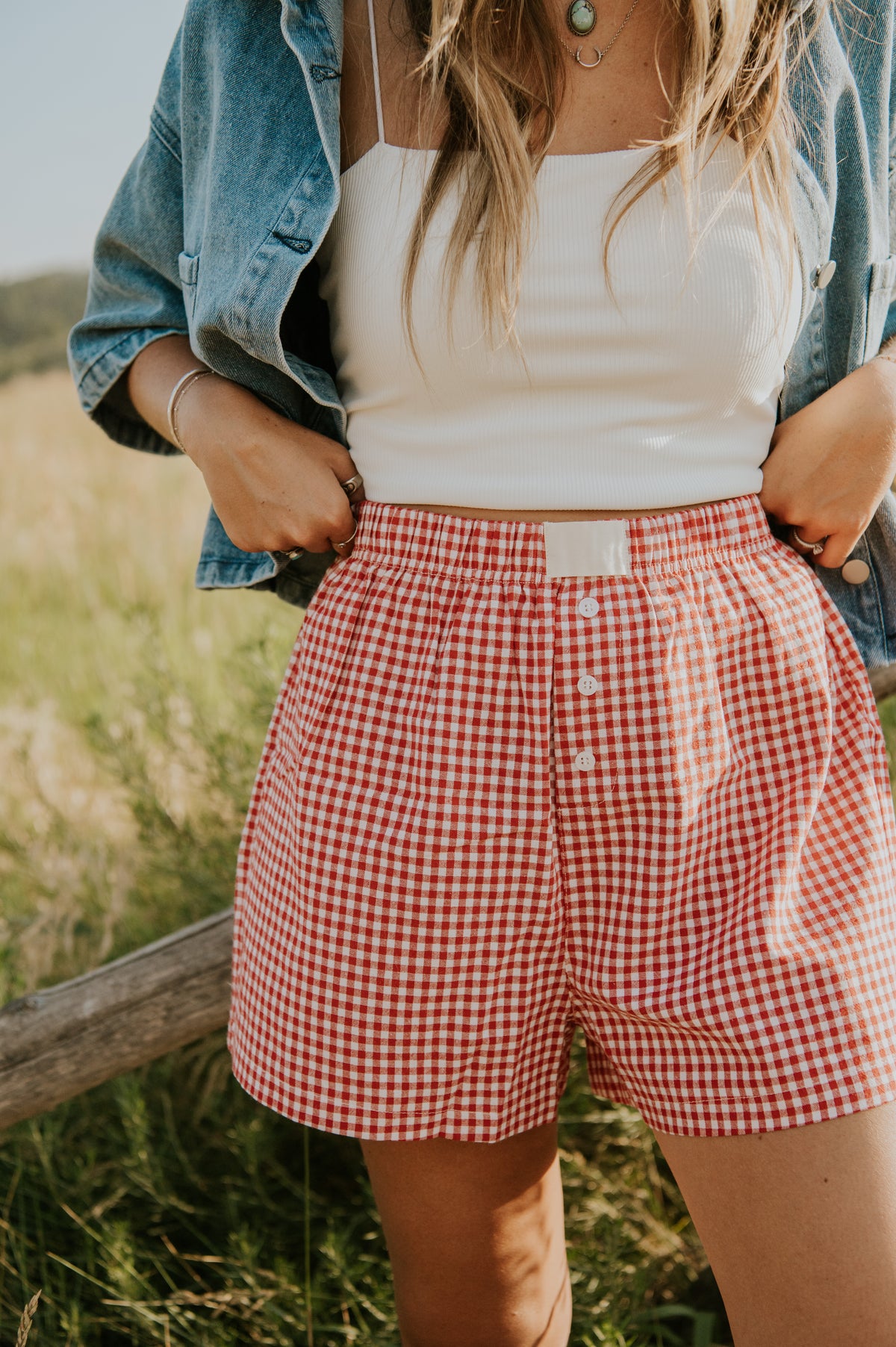 Cherry Gingham Shorts
