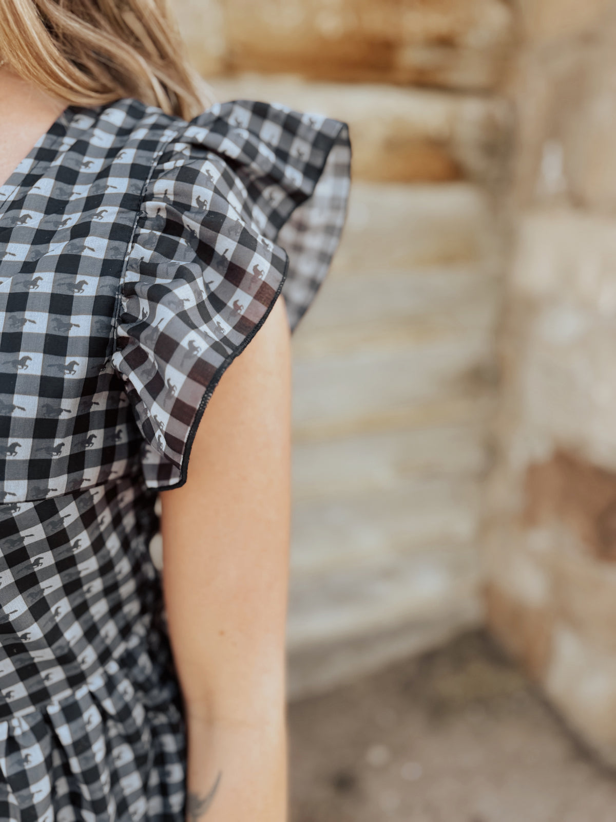 Gingham Horse Mini Dress