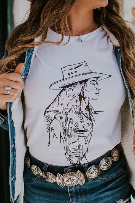 Desert Cowgirl Tee - White