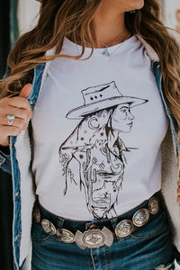 Desert Cowgirl Tee - White