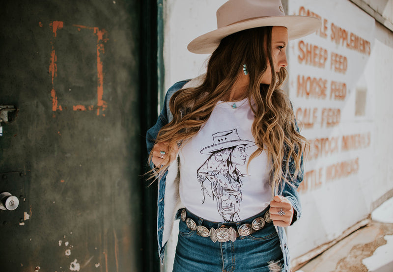 Desert Cowgirl Tee - White