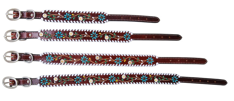 Floral Tooled Dog Collar (Small)
