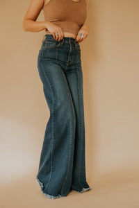 Wide Leg Trouser Jeans - Dark Wash