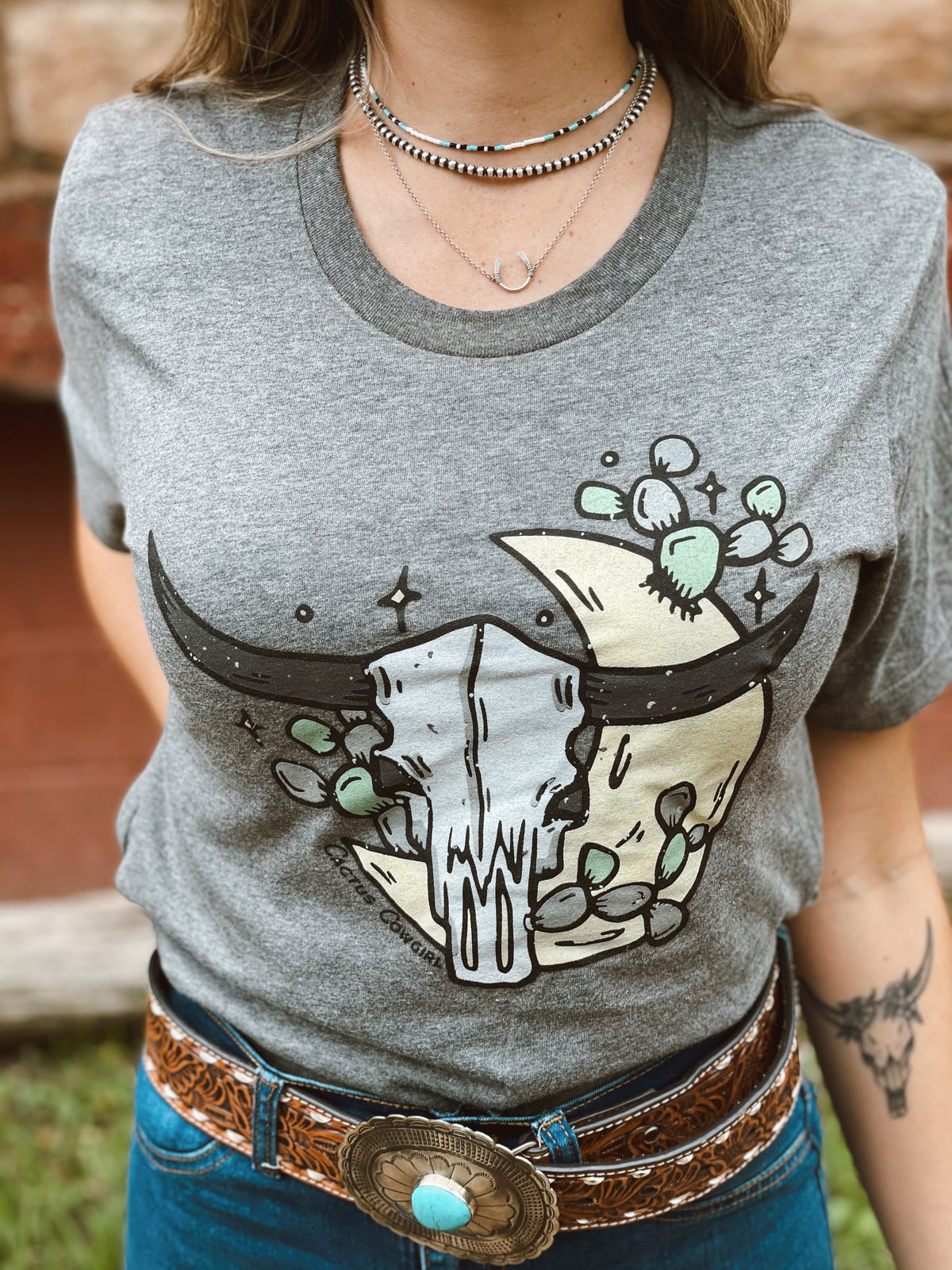 Moonlight Steer Skull Tee