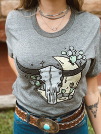 Moonlight Steer Skull Tee