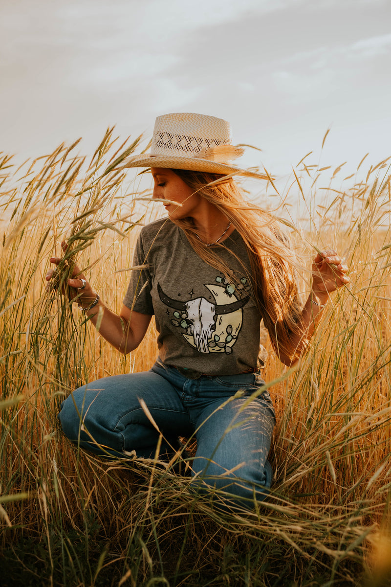 Moonlight Steer Skull Tee