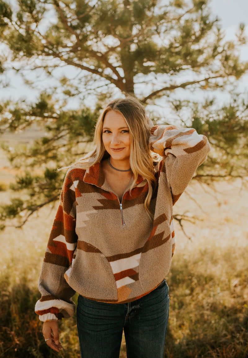 Rust Sherpa Quarter Zip