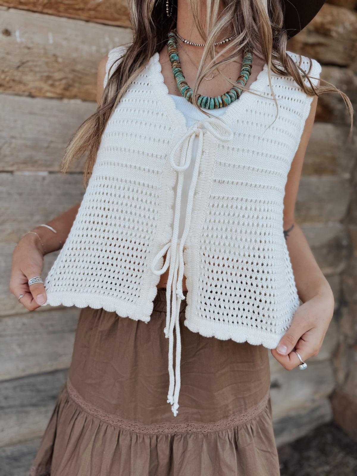 Tie Front Crochet Top
