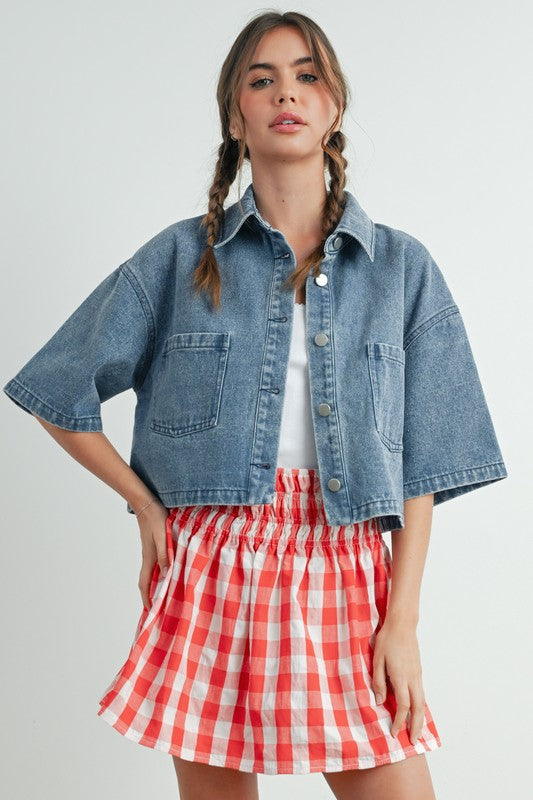 Denim Cropped Jacket