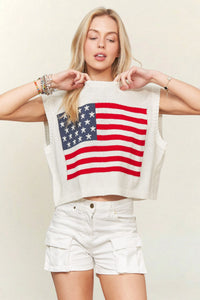 American Flag Knit Top