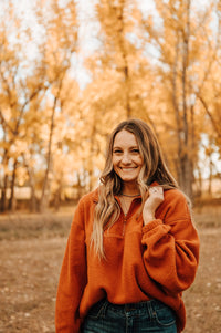 Rust Sherpa Quarter Zip