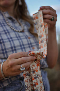 Mustang Meadows Silk Twilly Western Scarf