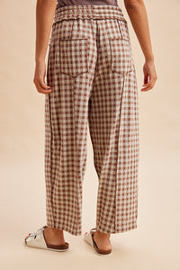 Gingham Barrel Pants