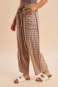 Gingham Barrel Pants