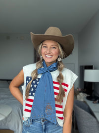 American Flag Knit Top