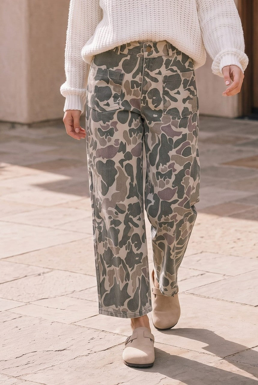 Wide Leg Duck Camo Jeans