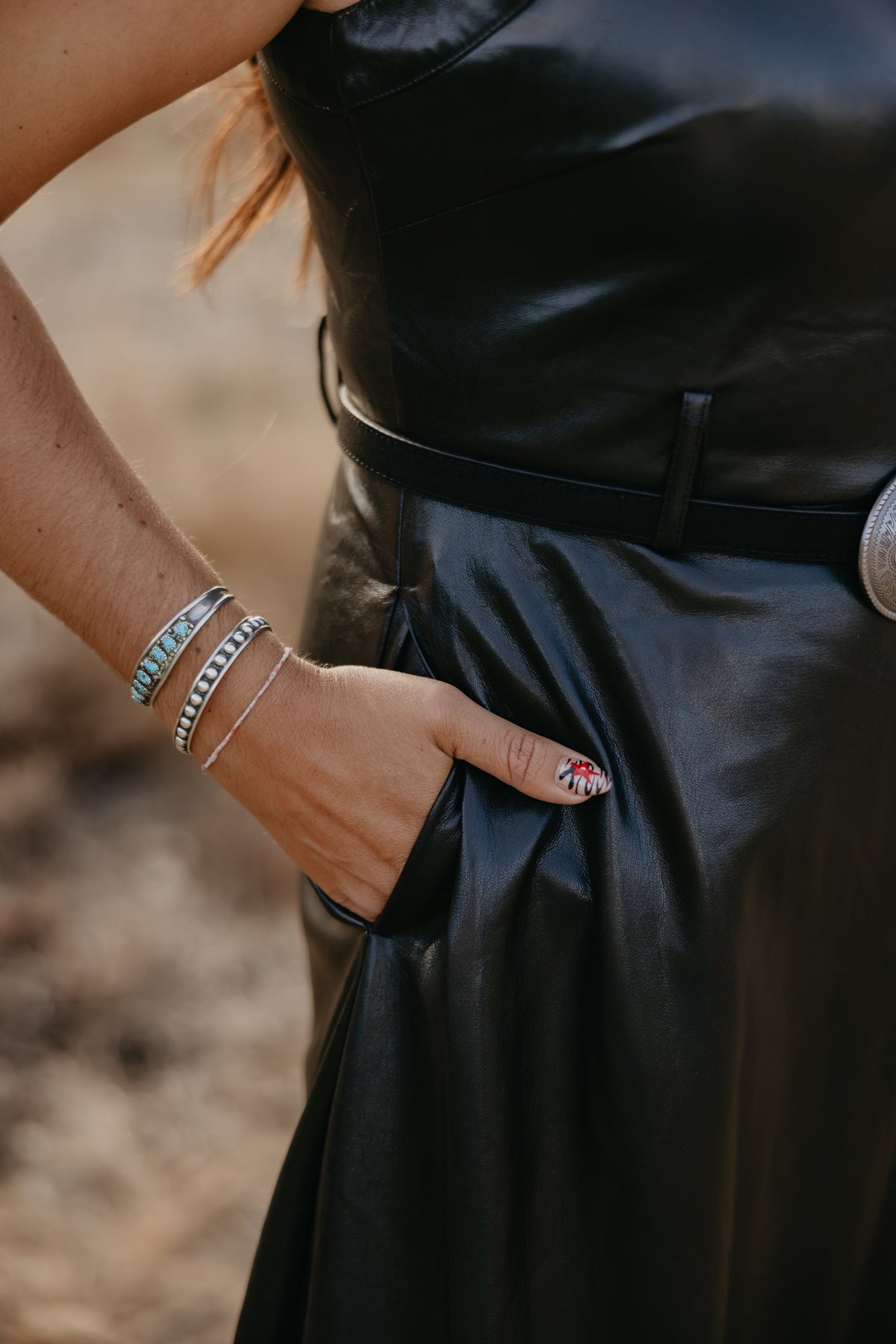 Leather A-Line Dress