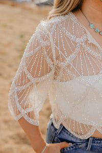 Beaded Sparkle Cape Blouse