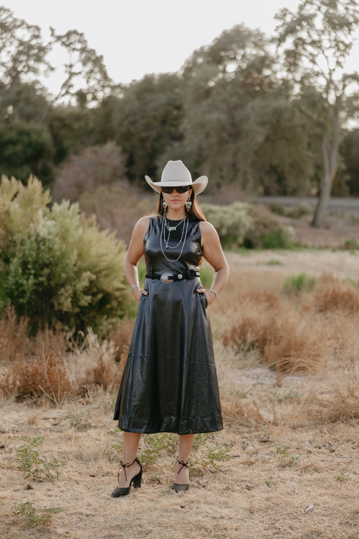 Leather A-Line Dress