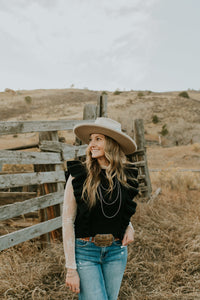 Black Ruffle Sleeve Sweater Vest