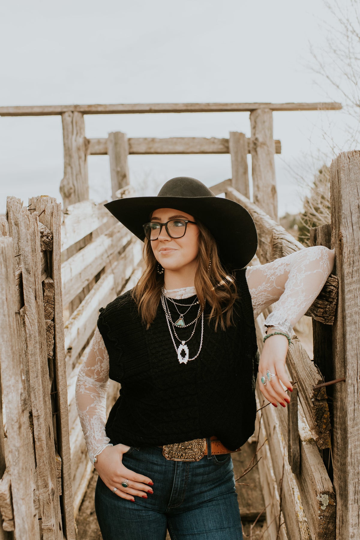 Black Mixed Texture Sweater Vest