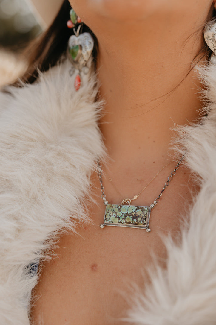 Large Turquoise Bar Necklace