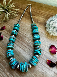 20 inch Sterling Silver and Turquoise Necklace