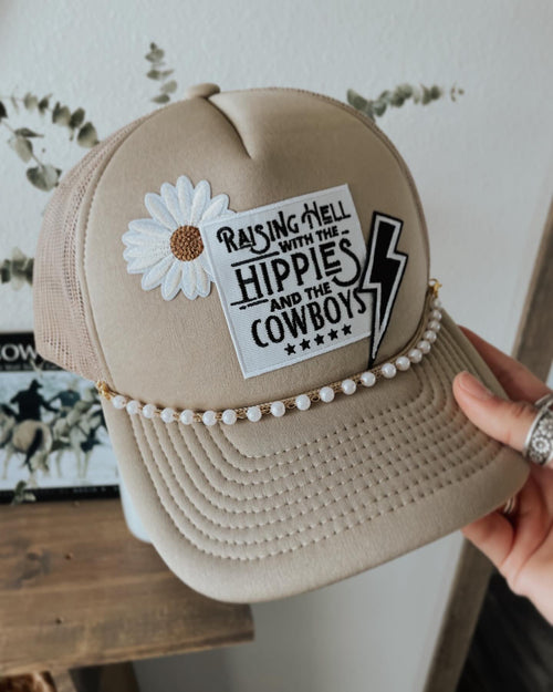 Cowboy Hat Cactus Heart Embroidery Trucker Hat