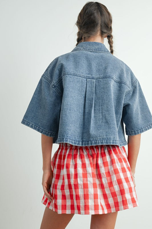 Denim Cropped Jacket