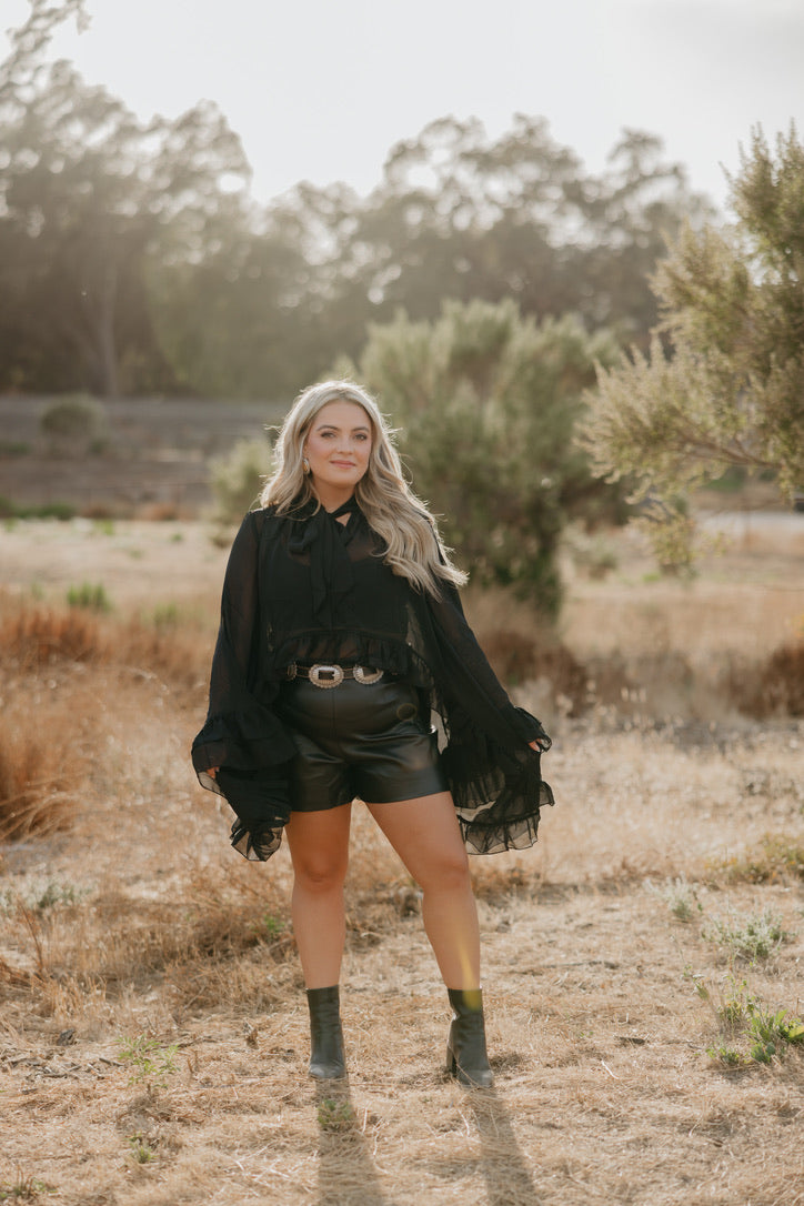 Black Leather Shorts