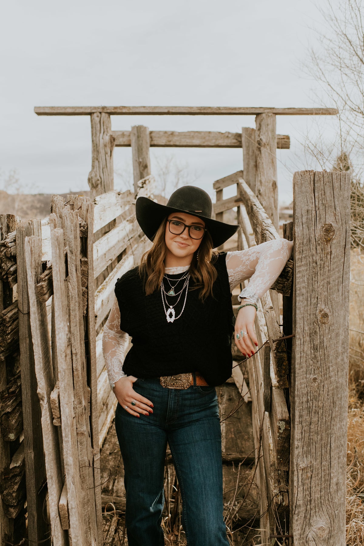 Black Mixed Texture Sweater Vest