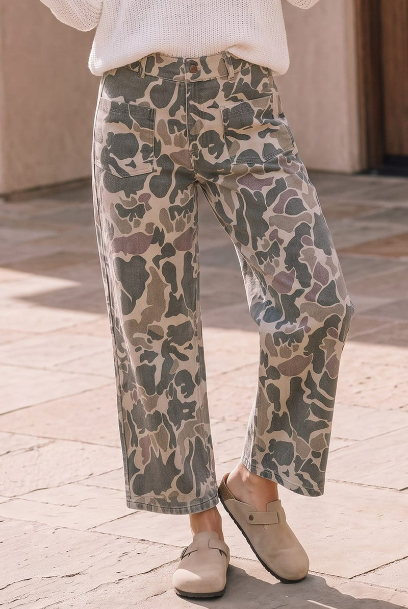 Wide Leg Duck Camo Jeans