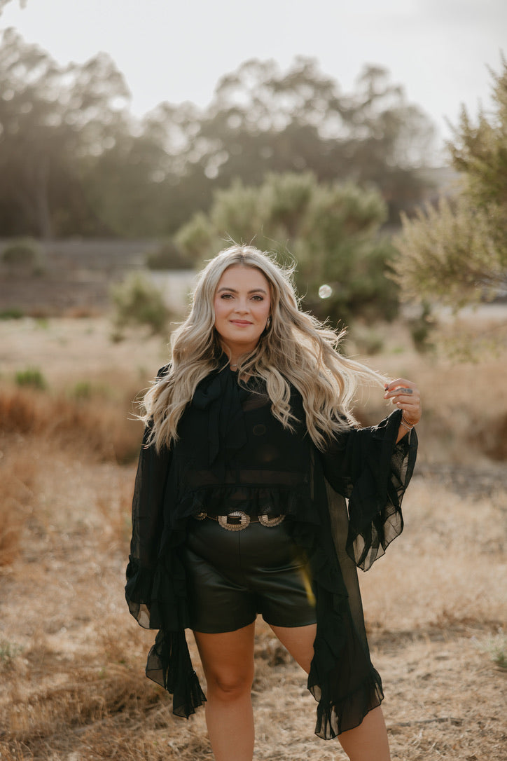 Black Leather Shorts