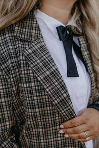 Plaid Knit Blazer