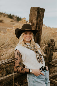 Cream Patterned Sweater Vest