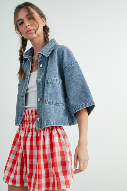 Denim Cropped Jacket