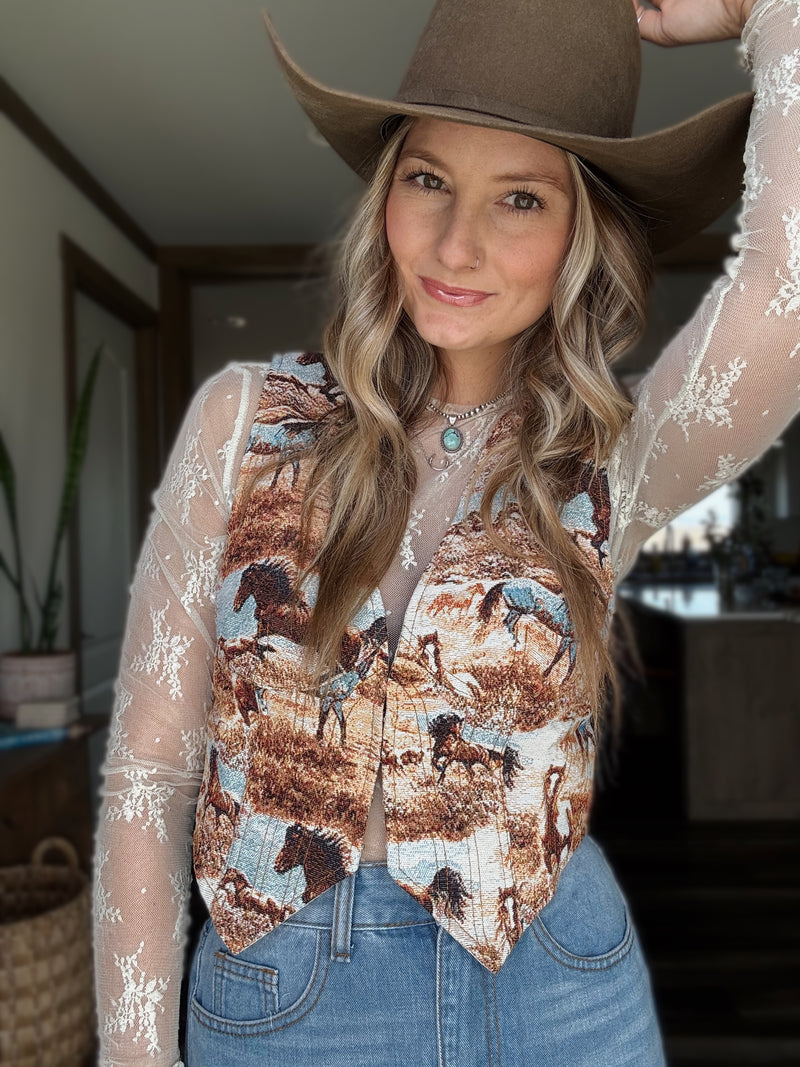 Jacquard Horse Vest