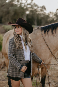Plaid Knit Blazer