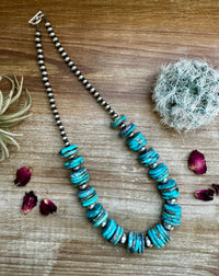 20 inch Sterling Silver and Turquoise Necklace