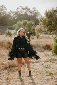 Black Bell Sleeve Top