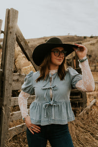 Denim Bow Tie Top