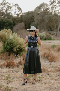 Leather A-Line Dress