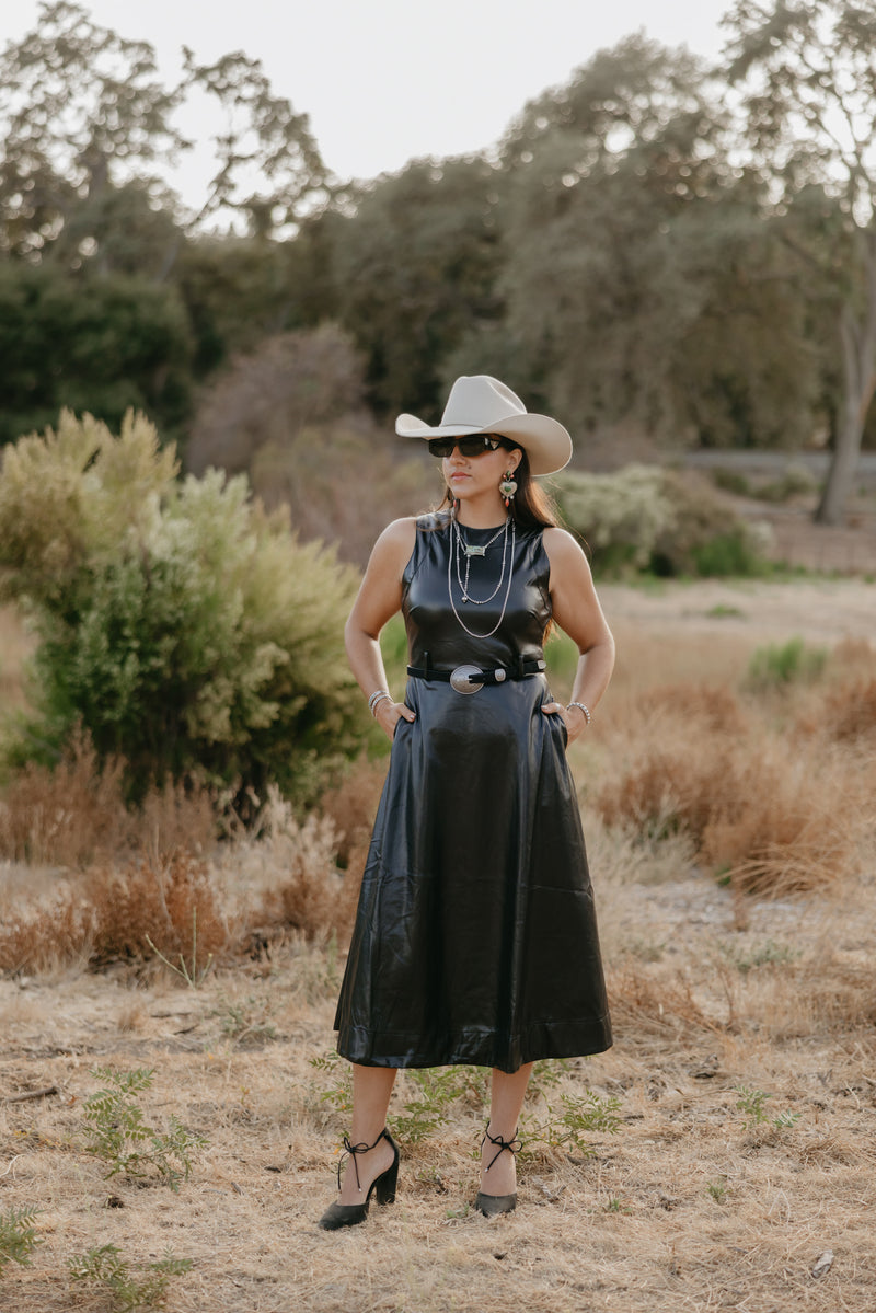 Leather A-Line Dress