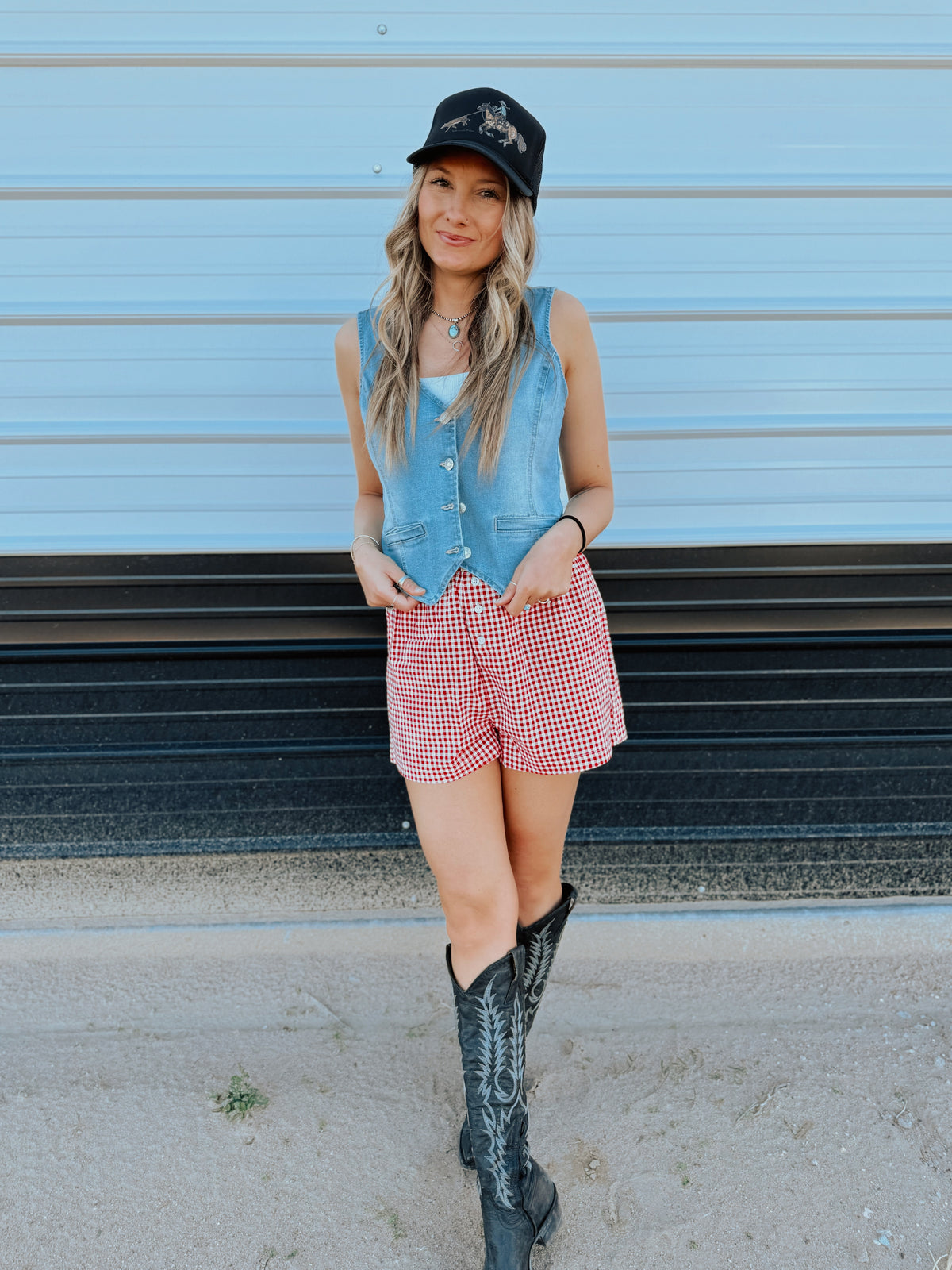 Cherry Gingham Shorts