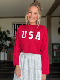 Mock Neck USA Sweater