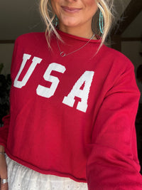Mock Neck USA Sweater