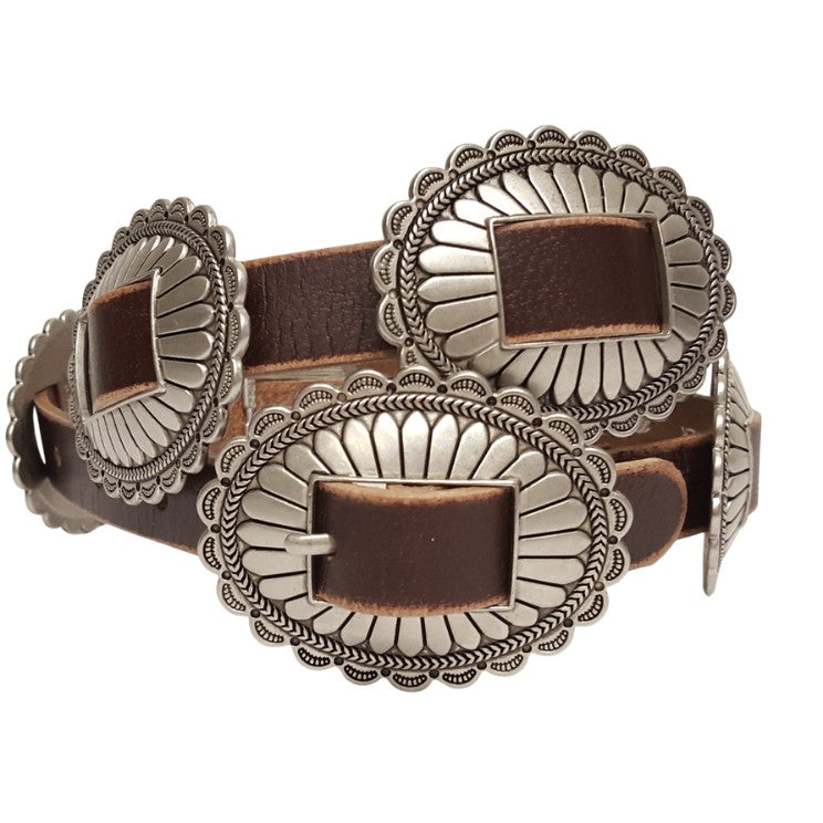 Brown Leather Concho Belt