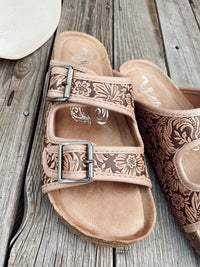 Tooled Leather Sandals
