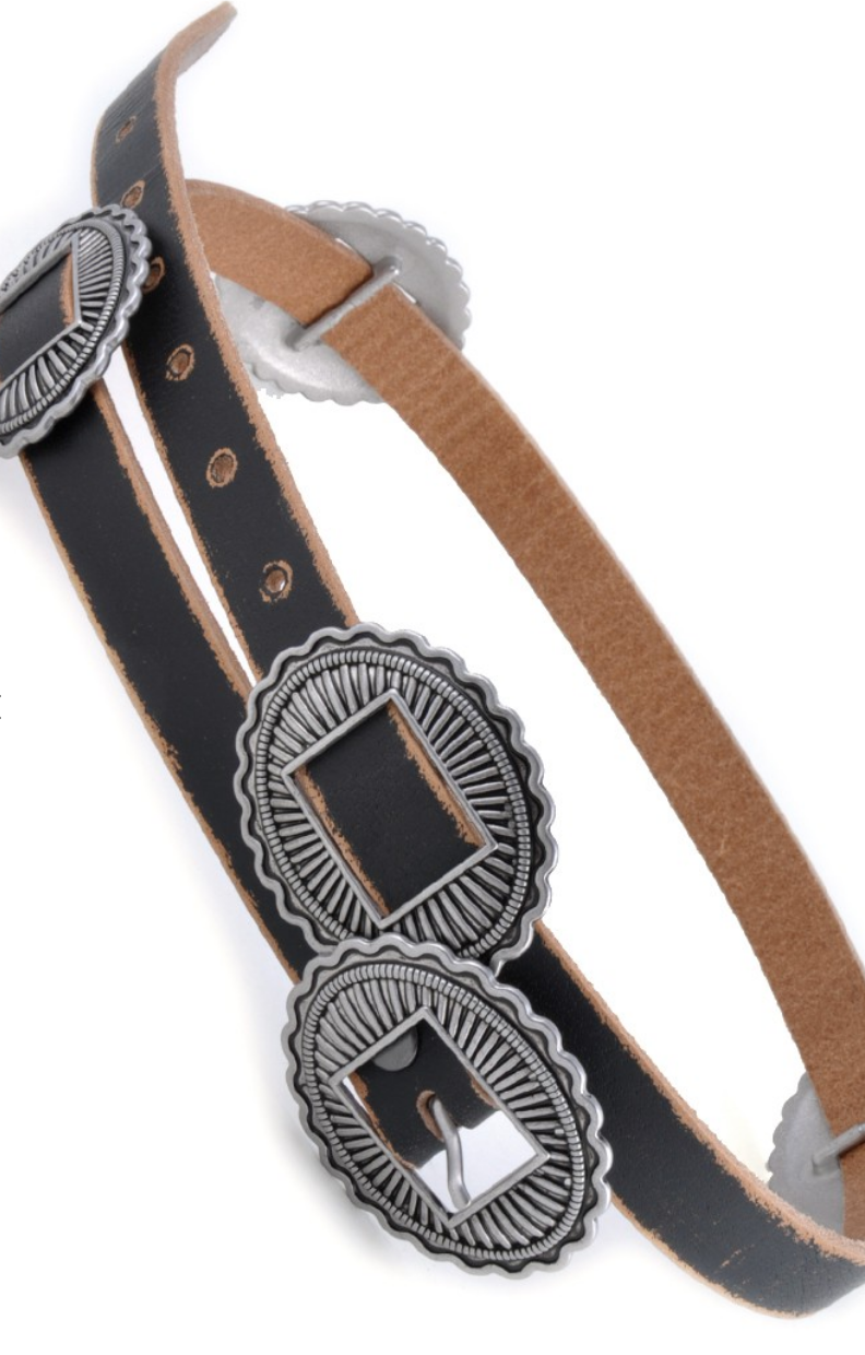 Black Leather Concho Belt