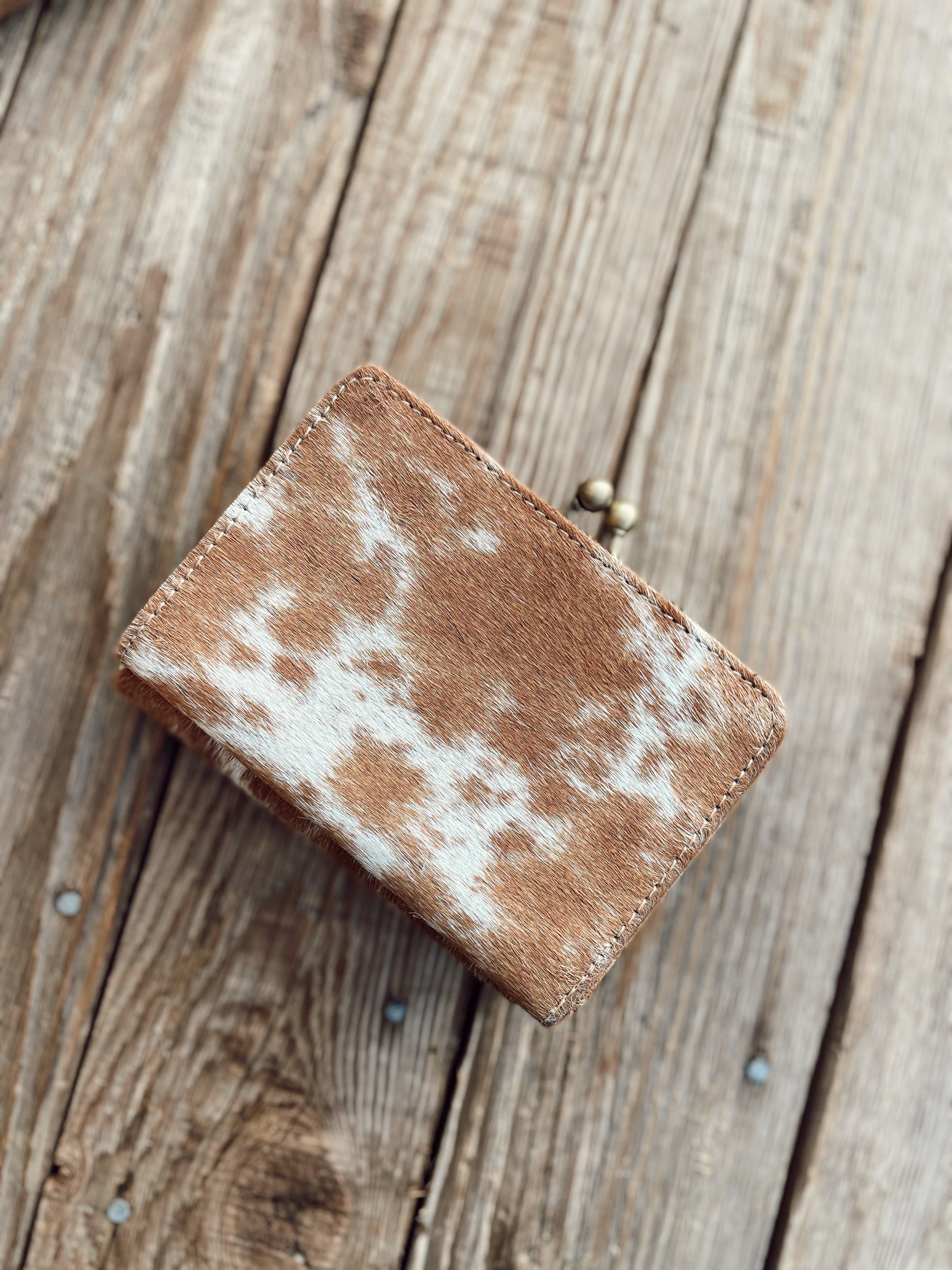 Brown Cowhide Mini Wallet